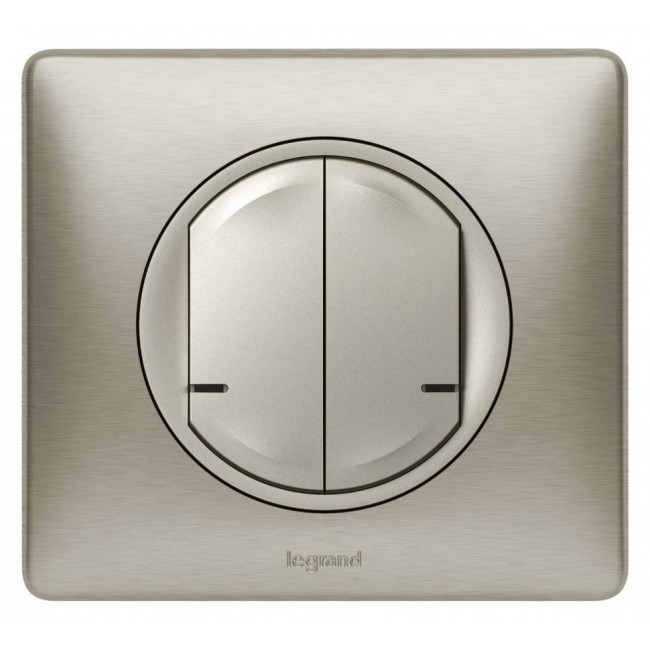 Ασύρματος Διακόπτης Διπλός Τιτάνιο 067774 Celiane with Netatmo®
