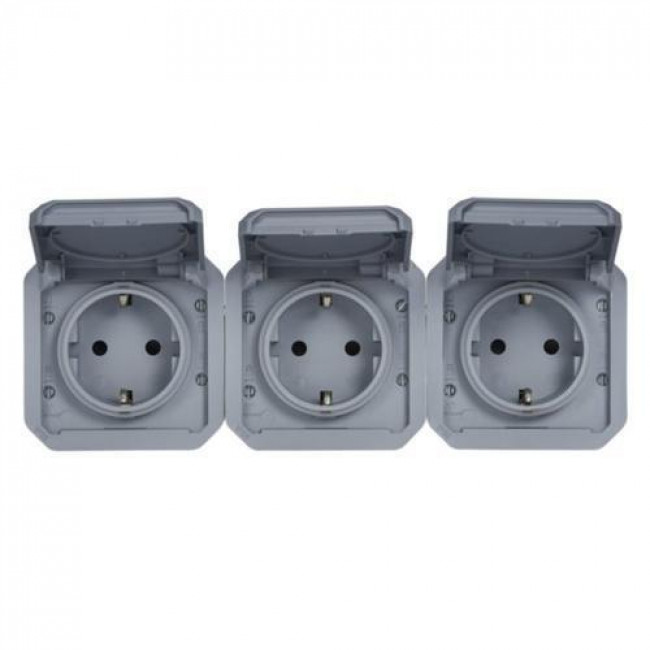 Μηχανισμός Πρίζας Σουκο Τριπλή Γκρι Plexo 069839L LEGRAND