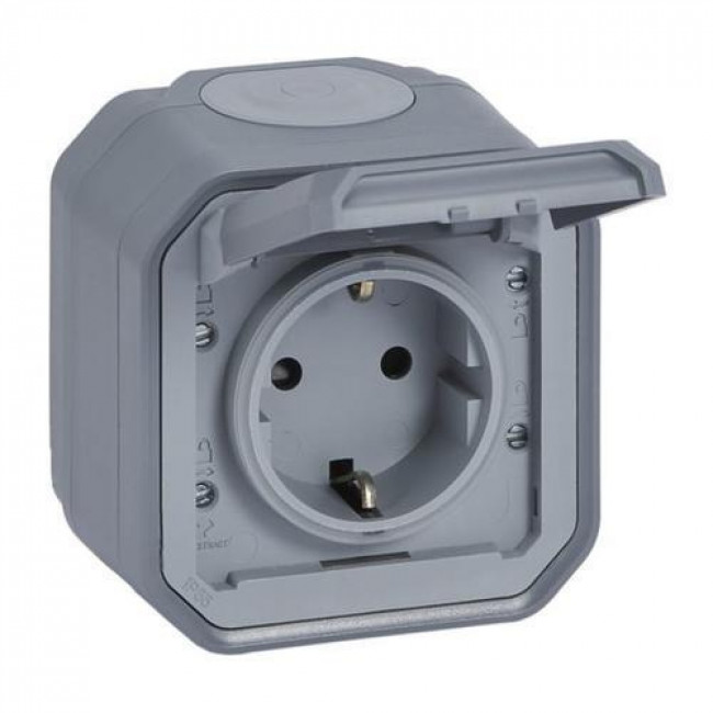 Πριζα Σουκό Επίτοιχη Γκρι Plexo 069733L LEGRAND