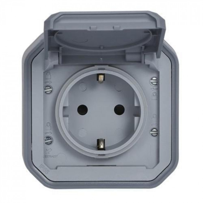 Πριζα Σουκό Επίτοιχη Γκρι Plexo 069733L LEGRAND