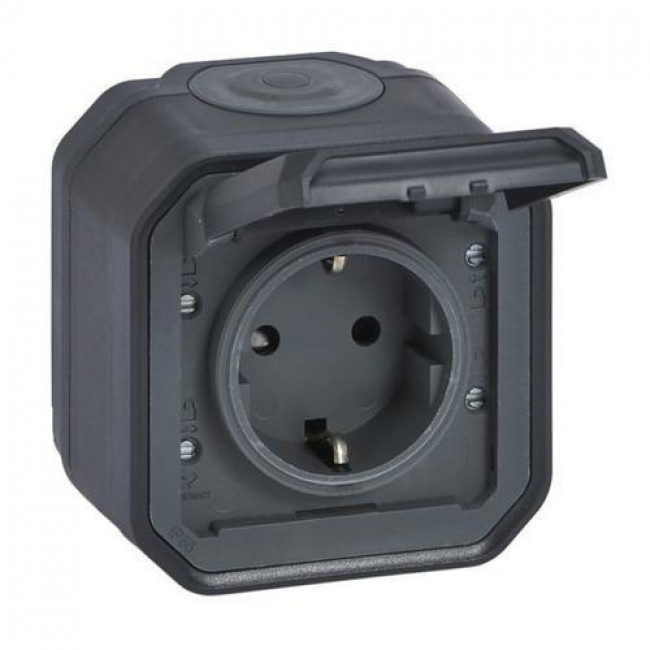 Πριζα Σουκό Επίτοιχη Ανθρακί Plexo 069783L LEGRAND
