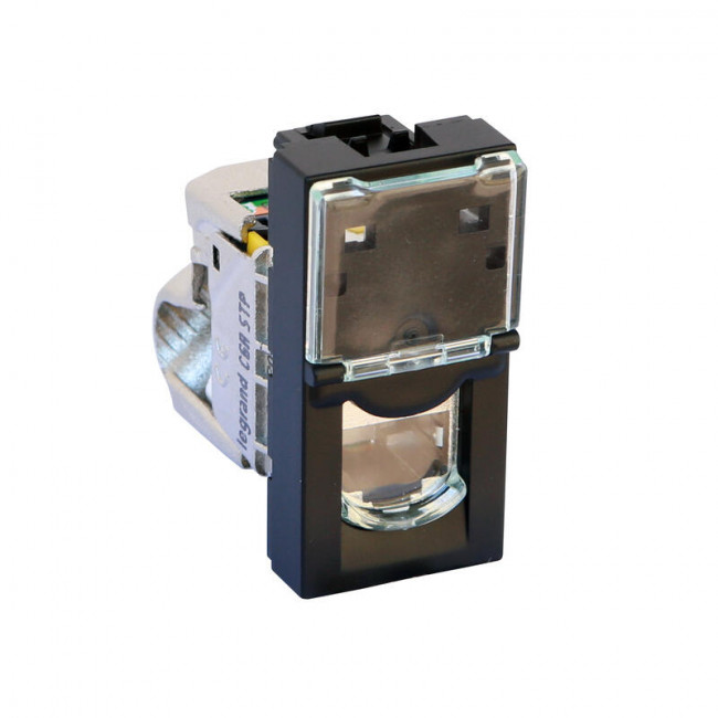 Πριζα Δικτύου RJ45 Cat.6A STP 1 Στοιχείου Μαύρο Mosaic™ 079173L LEGRAND