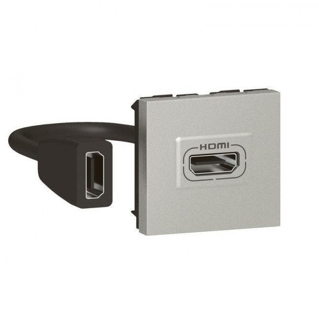 Πρίζα HDMI Προκαλωδιωμένη 2 Στοιχείων Αλουμίνιο Mosaic™ 079279L LEGRAND