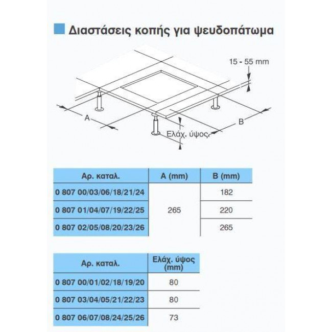 Βάση Μηχανισμών Με Κάλυμμα 18 Στοιχείων Για Ψευδοπάτωμα 080701 LEGRAND