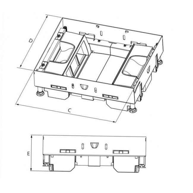 Ενδοδαπέδια Βάση Μηχανισμών 8 Στοιχείων 088123 LEGRAND