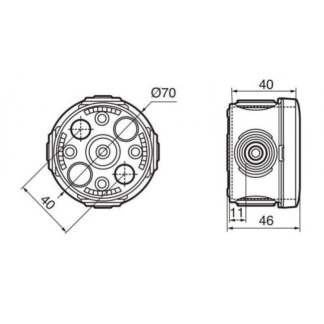 Κουτί Διακλάδωσης Επίτοιχο D60x40mm IP55 092001 PLEXO