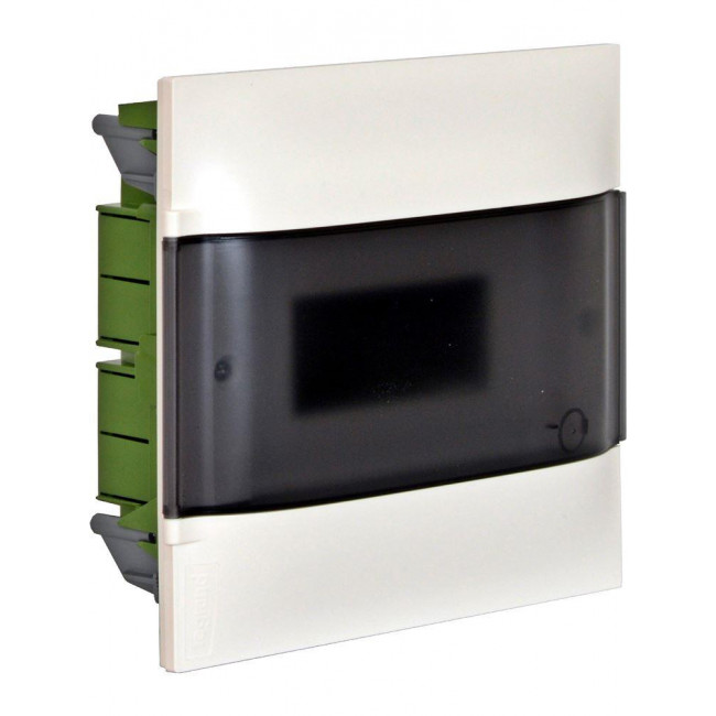 Πίνακας Χωνευτός 1 Σειράς 8 Στοιχείων Λευκός Διάφανη Πόρτα PRACTIBOX S 134158 LEGRAND