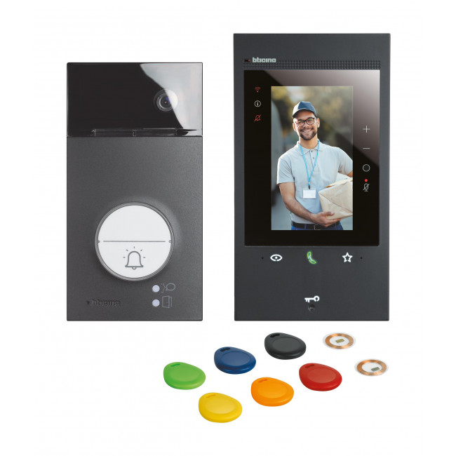 KIT Θυροτηλεόρασης 1 Διαμερίσματος Wi-Fi Με Οθόνη 5'' Μαύρη With Netatmo® 363926 BTICINO