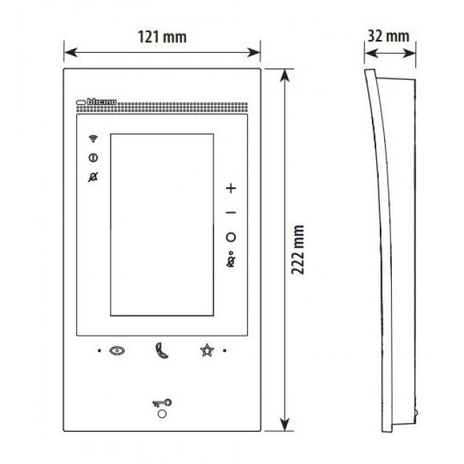 KIT Θυροτηλεόρασης 1 Διαμερίσματος Wi-Fi Με Οθόνη 5'' Μαύρη With Netatmo® 363926 BTICINO