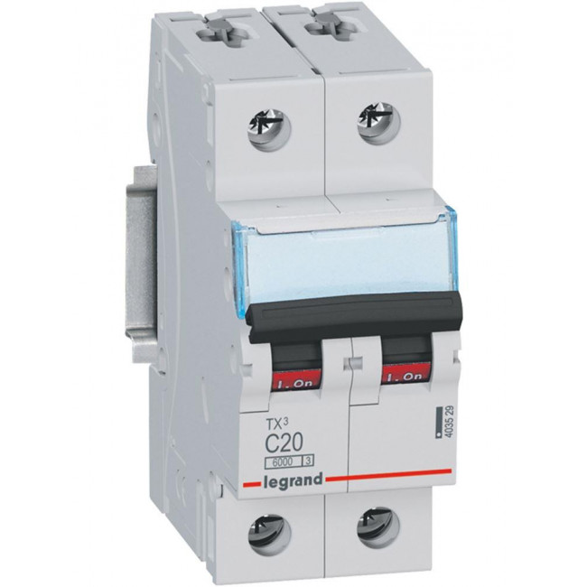 Αυτόματη Ασφάλεια 2P C 16A 6kA TX3 403528 LEGRAND