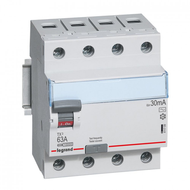 Ρελέ Διαρροής AC 4P 63A 30mA 411709 LEGRAND