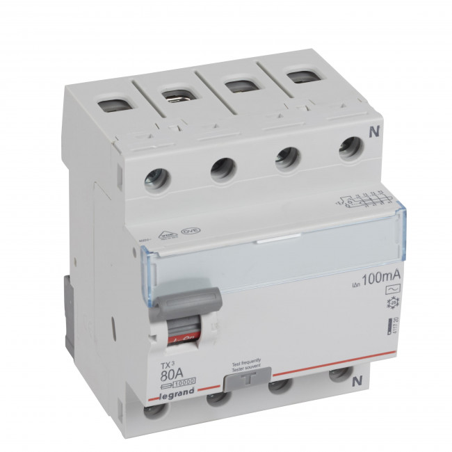 Ρελέ Διαρροής AC 4P 80A 100mA 411720 LEGRAND