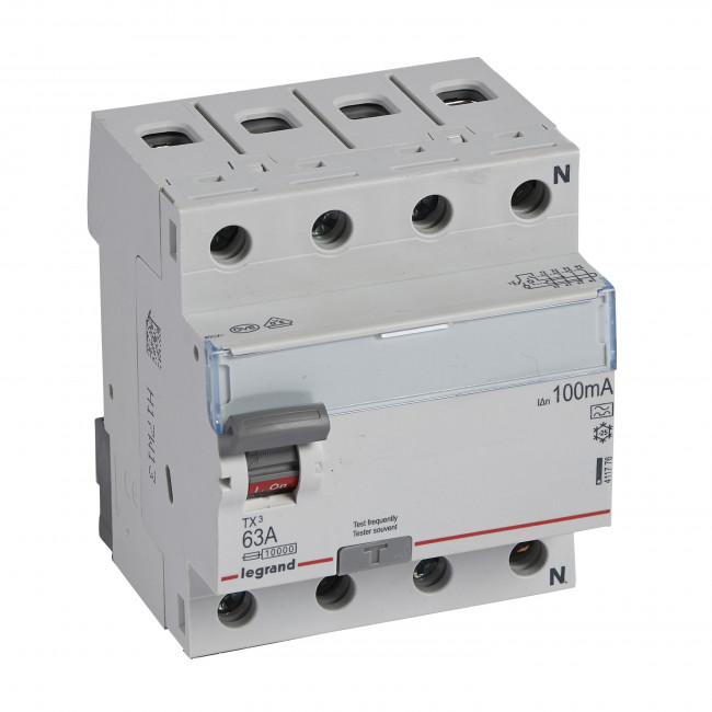 Ρελέ Διαρροής A 4P 63A 100mA 411776 LEGRAND