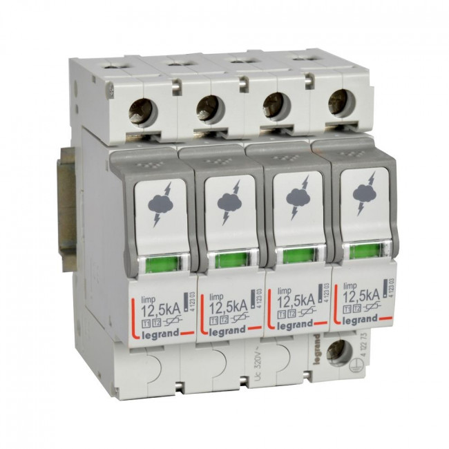 Αντικεραυνικό T1+T2 4P 12,5kA/P Με Αποσπώμενα Φυσίγγια 412273 LEGRAND
