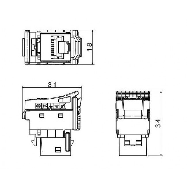 Keystone Jacks Χαλκού RJ45 Cat.6A UTP Unshielded (24 τεμ) 632906 LEGRAND