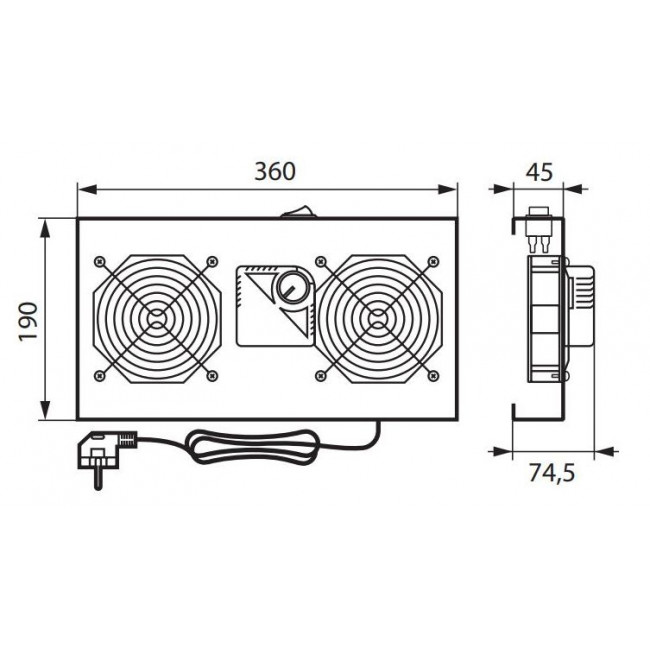 Βάση Οροφής Με 2 Ανεμιστήρες Και Θερμοστάτη 646238 LEGRAND