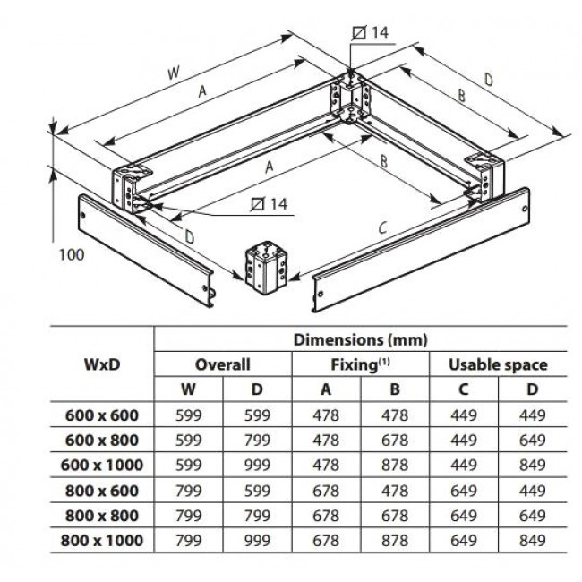 Βάθρο 600x800mm Για Ερμάρια Linkeo 646401 LEGRAND