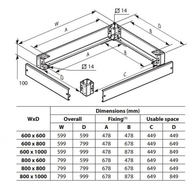 Βάθρο 800x800mm Για Ερμάρια Linkeo 646403 LEGRAND