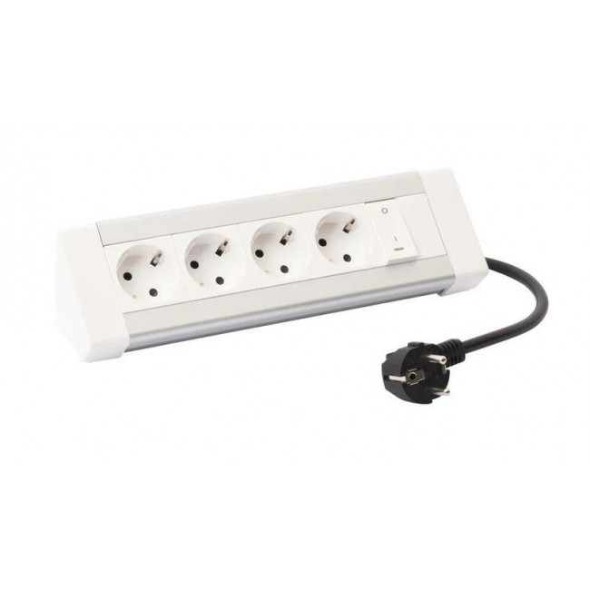 Πολύπριζο Επιτραπέζιο 4 Σούκο Με Διακόπτη Λευκό 3m 653565 LEGRAND