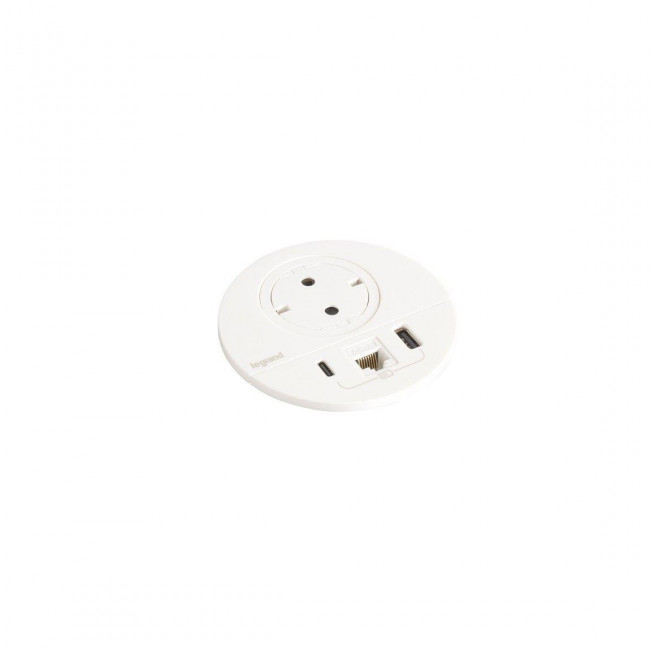 Πολύπριζο Γραφείου 1 Σούκο,2 USB Και RJ45 Λευκό 654710 LEGRAND