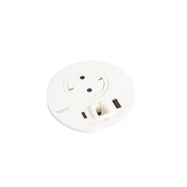 Πολύπριζο Γραφείου 1 Σούκο,2 USB Και Έξοδο Καναλιού Λευκό 654714 LEGRAND