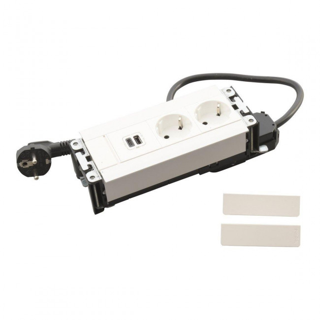 Πολύπριζο Γραφείου 2 Σούκο,2 USB Λευκό 654780 LEGRAND