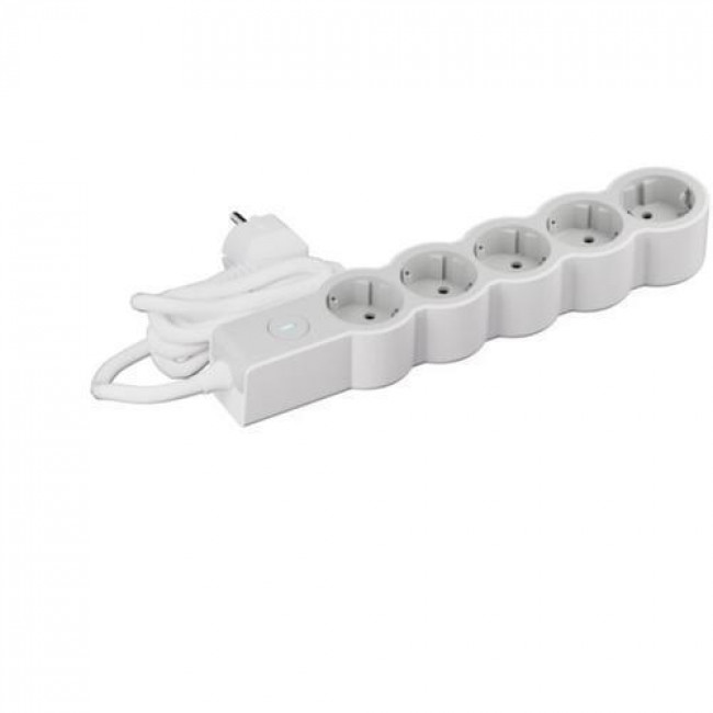 Πολύπριζο 5 Σούκο Με Διακόπτη 1,5m Λευκό Και Γκρι 694422 LEGRAND