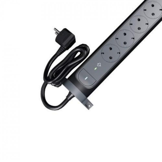 Πολύπριζο 5 Σούκο,2 USB Με Διακόπτη & Προστασία 1,5m Μαύρο Και Γκρι 694431 LEGRAND