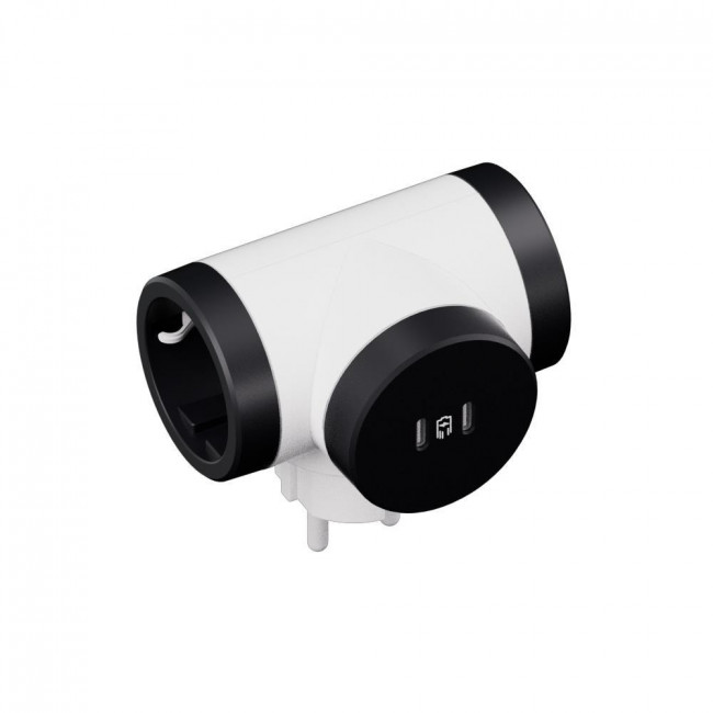 Πολύπριζο 2 Σούκο Και Διπλό USB TypeC Με Περιστροφή Λευκό Και Μαύρο 694432 LEGRAND