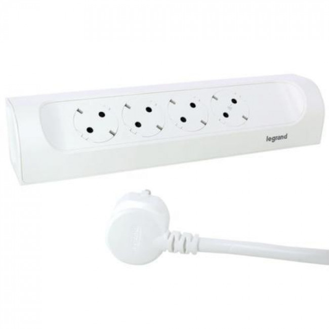 Πολύπριζο Επιτραπέζιο 4 Σούκο Λευκό 1m 694501 LEGRAND