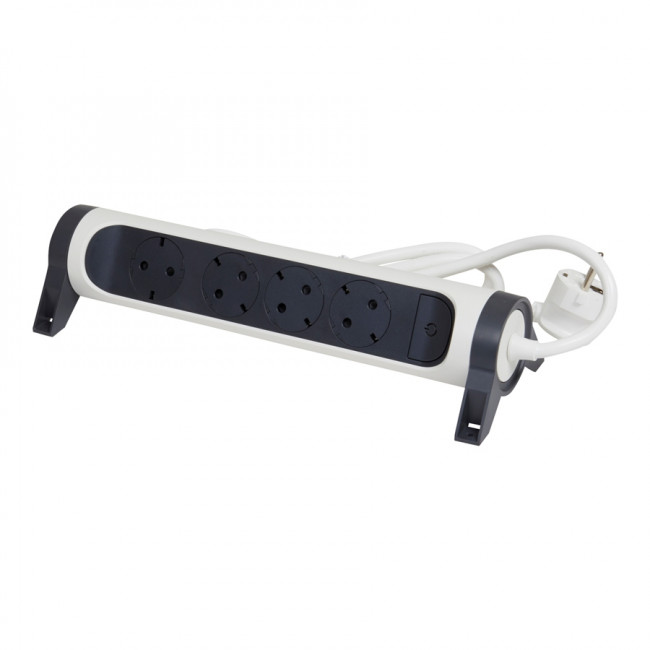 Πολύπριζο 4 Σούκο Με Διακόπτη 1,5m Λευκό Και Μαύρο 694529 LEGRAND