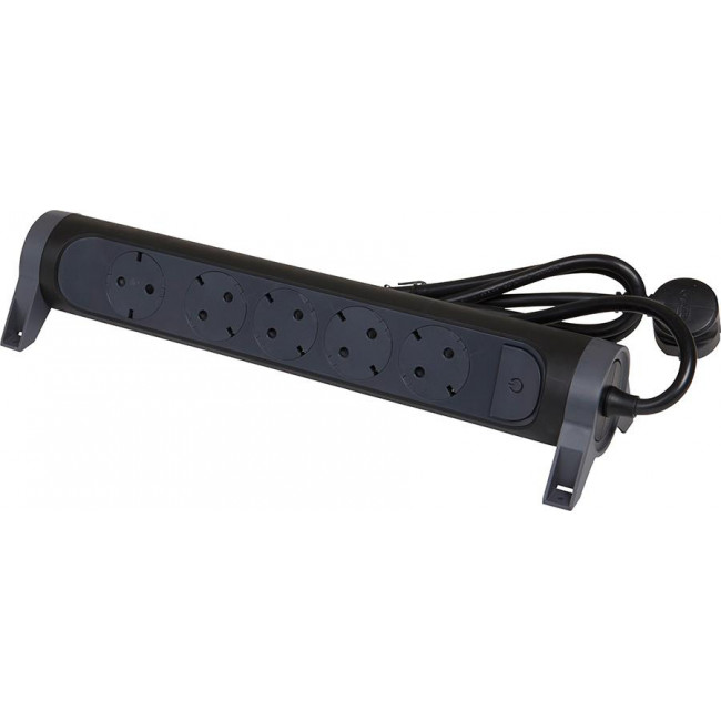 Πολύπριζο 5 Σούκο Με Διακόπτη 1,5m Μαύρο 694532 LEGRAND