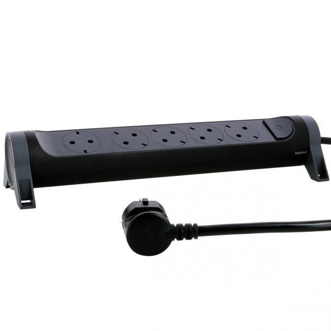 Πολύπριζο 5 Σούκο Με Διακόπτη 1,5m Μαύρο 694532 LEGRAND