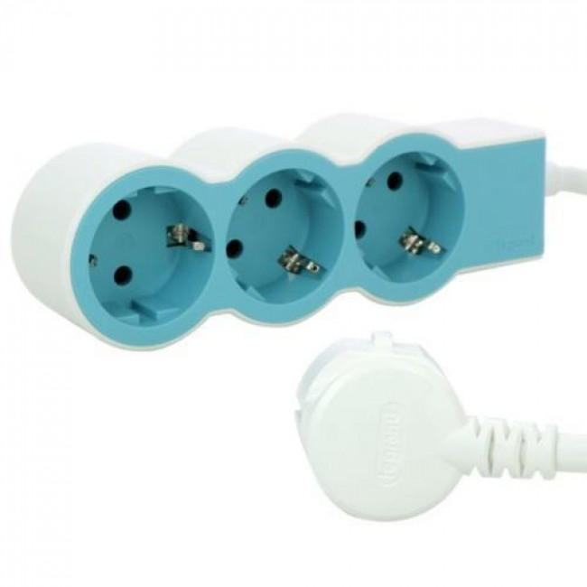 Πολύπριζο 3 Σούκο 1,5m Λευκό Και Μπλε 694551 LEGRAND