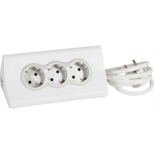 Πολύπριζο Επιτραπέζιο 3 Σούκο,2 USB Λευκό 1,5m 694810 LEGRAND