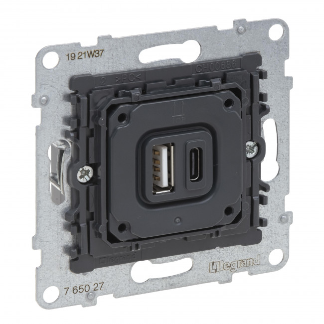 Μηχανισμός Πρίζας Φόρτισης USB Διπλή TypeA+C Seano™ 765027 LEGRAND