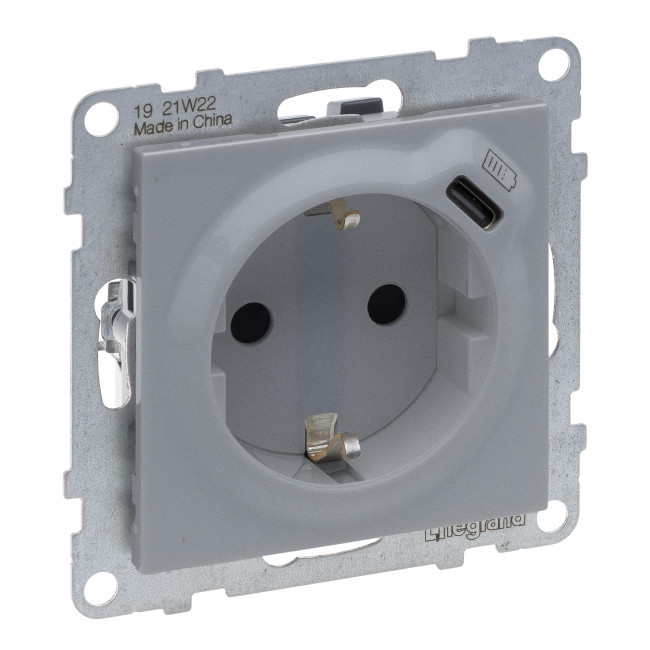 Πρίζα Σούκο Ασφαλείας Και USB C Αλουμίνιο Seano™ 765226 LEGRAND