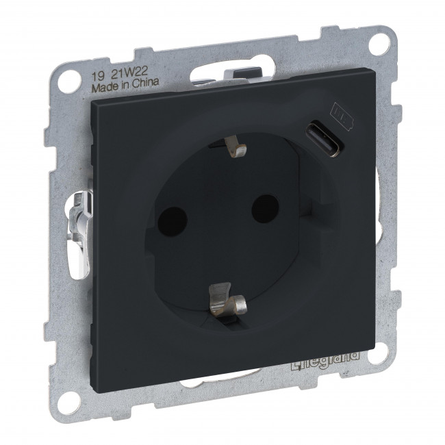 Πρίζα Σούκο Ασφαλείας Και USB C Ανθρακί Seano™ 765426 LEGRAND