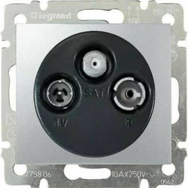 Πρίζα TV-RD-SAT Απλή Αλουμίνιο Valena™ 770135 LEGRAND