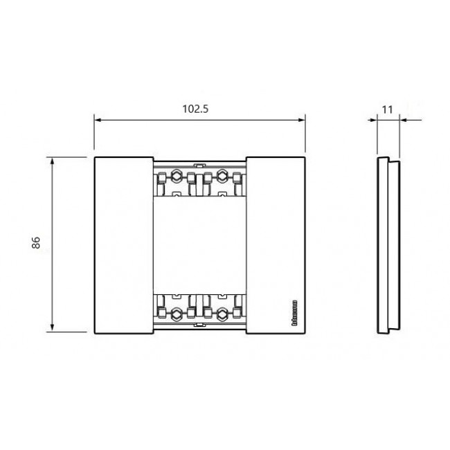 Πλαίσιο 2 Στοιχείων Λευκό Pixel KA4802MW BTICINO
