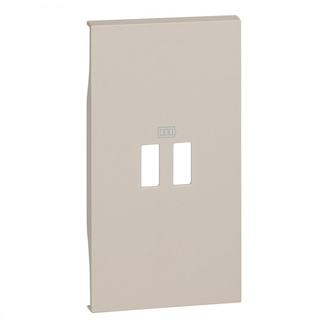 Μετώπη Πρίζας Διπλής USB 2 Στοιχείων Ιβουάρ Sand KM12C LivingNow BTICINO