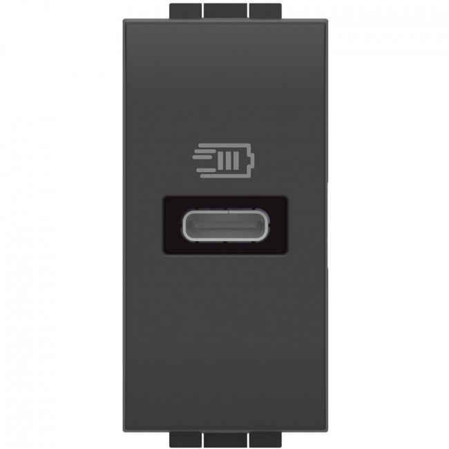 Πρίζα Φόρτισης USB TypeC 1 Στοιχείου Γραφίτης L4192C BTICINO