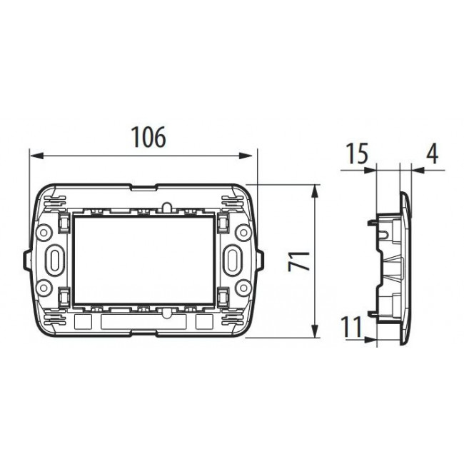 Βάση Στήριξης 3 Στοιχείων LN4703 LivingLight BTICINO