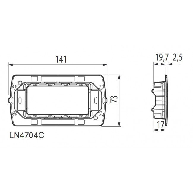 Βάση Στήριξης 4 Στοιχείων AIR LN4704C LivingLight BTICINO