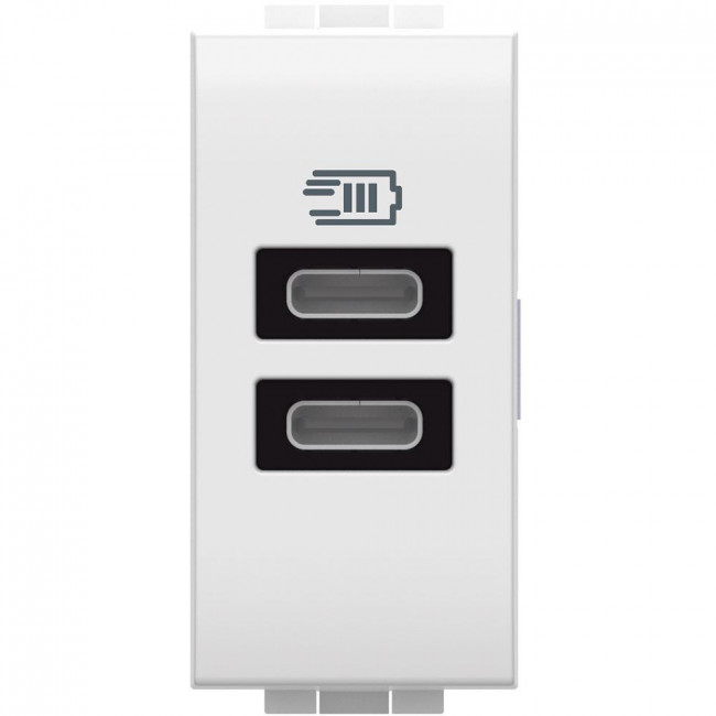 Πρίζα Φόρτισης USB Διπλή TypeC+C 1 Στοιχείου Λευκό N4191CC BTICINO