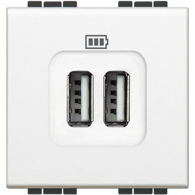 Πρίζα Φόρτισης USB TypeA+A 2 Στοιχείων Λευκό N4285C2 BTICINO