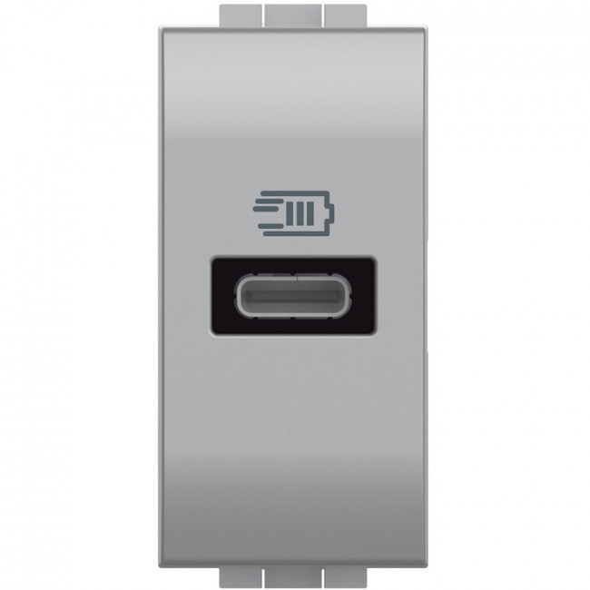 Πρίζα Φόρτισης USB TypeC 1 Στοιχείου Αλουμίνιο NT4192C BTICINO