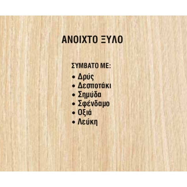 Κανάλι Διανομής Αυτοκόλλητο 12X13mm Ανοιχτό Ξύλο VIOKAR