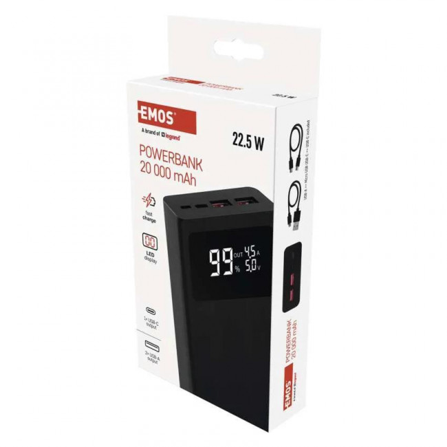 Powerbank 22.5W 20000mAh Μαύρο BetaQ B0532B EMOS