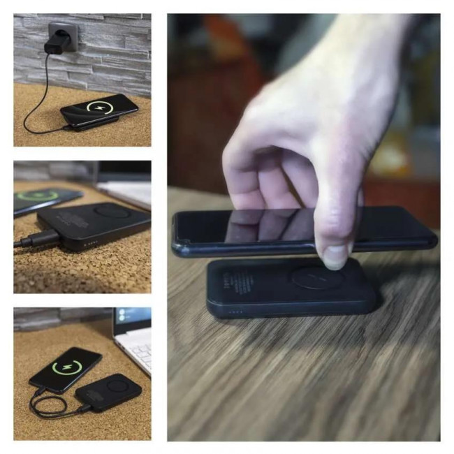 Powerbank 20W 5000mAh Μαύρο Με Ασύρματη Φόρτιση B0545B EMOS